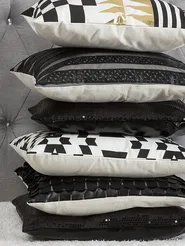 Set of 2 Decorative Cushions HELCONIA 45 x 45 cm Cotton Multicolour Geometric Pattern_769648