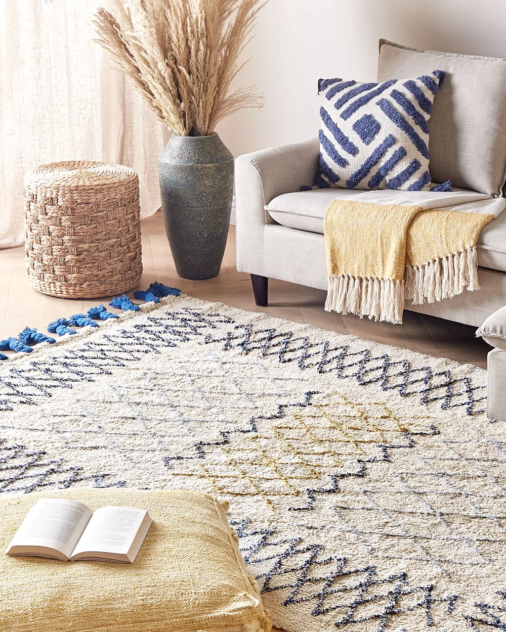 Rug ERZINCAN Beige 140 x 200 cm Cotton