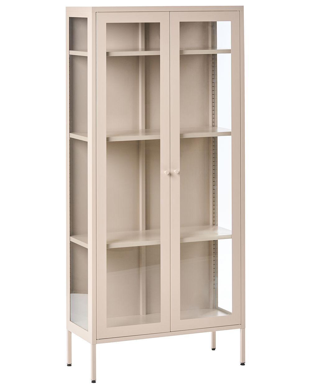 Skap med glassdører HARTY 80 cm Metall Beige