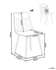Set med 4 matstolar ARGYLE Sammet Mörkgrön_995883