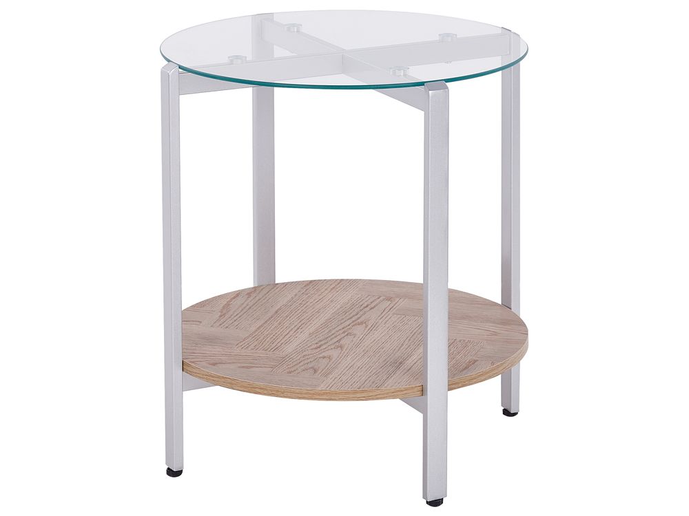 Sidobord LOVELL Härdat glas Silver