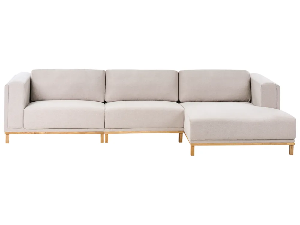 Corner Sofa 5 Seater VENG Fabric Light Beige Left Hand