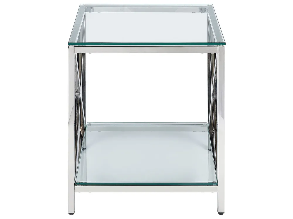Side Table AUDET Tempered Glass Silver_857913