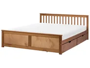 Bed with 2 Drawers OLENDON Pine Wood Brown 180 x 200 cm (EU Super King)_1068616
