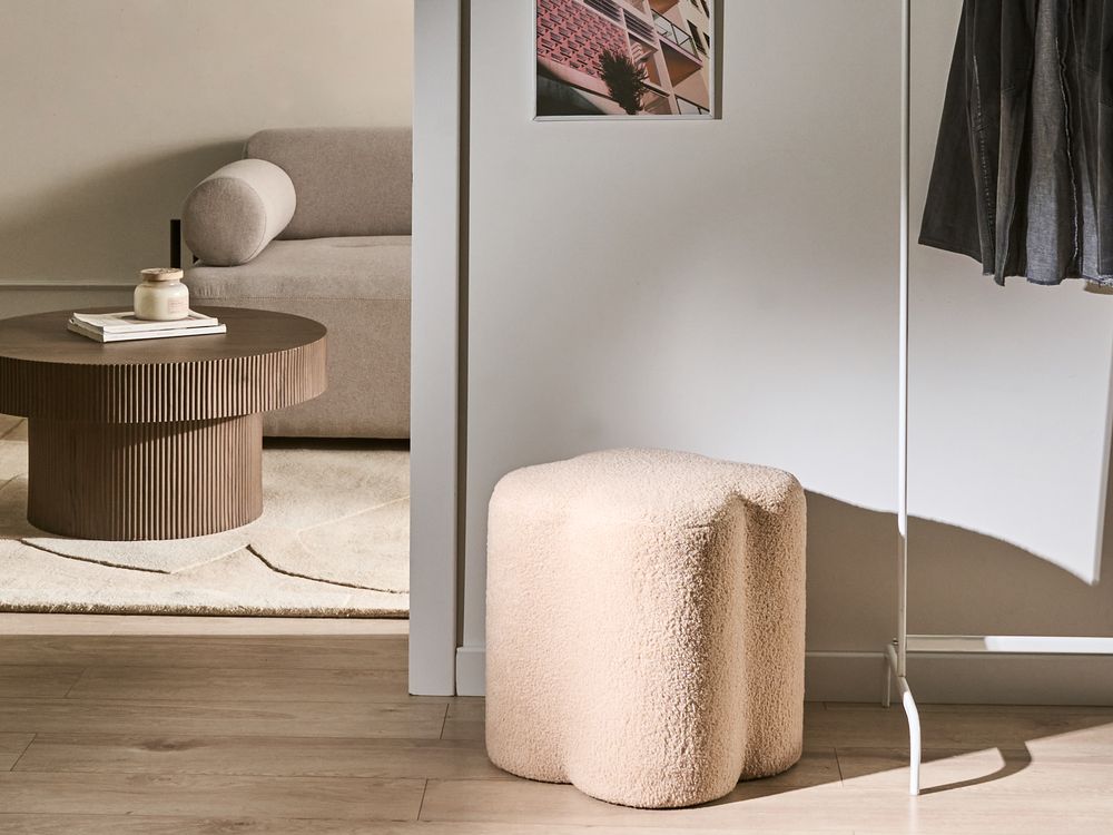 Pouffe MANCOS Boucle Beige