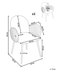 Set of 2 Dining Chairs AMITY Fabric Taupe_963641