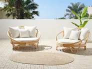 Set of 2 Garden Daybeds ROSSANO Rattan Natural_873177