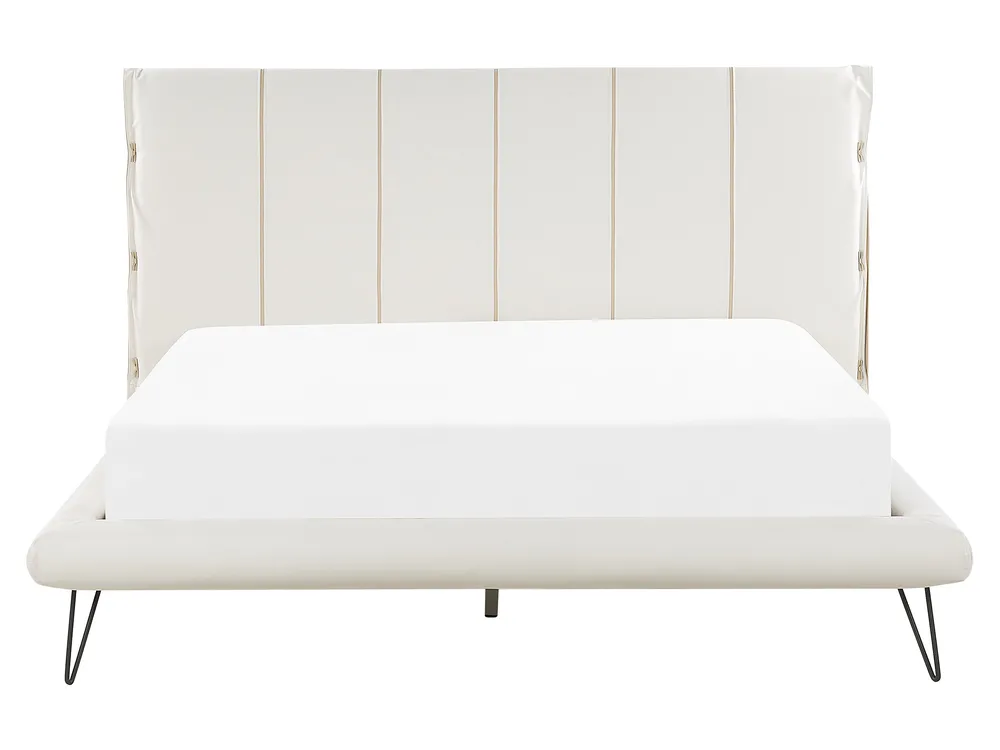 Bed Faux Leather BETIN 160 x 200 cm (EU King Size) Light Beige_788908