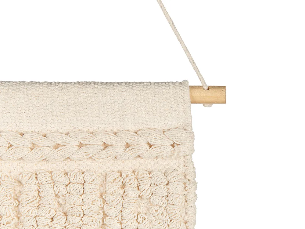 Väggdekoration i tyg KAMOKE Bomull 103 cm Beige_841294