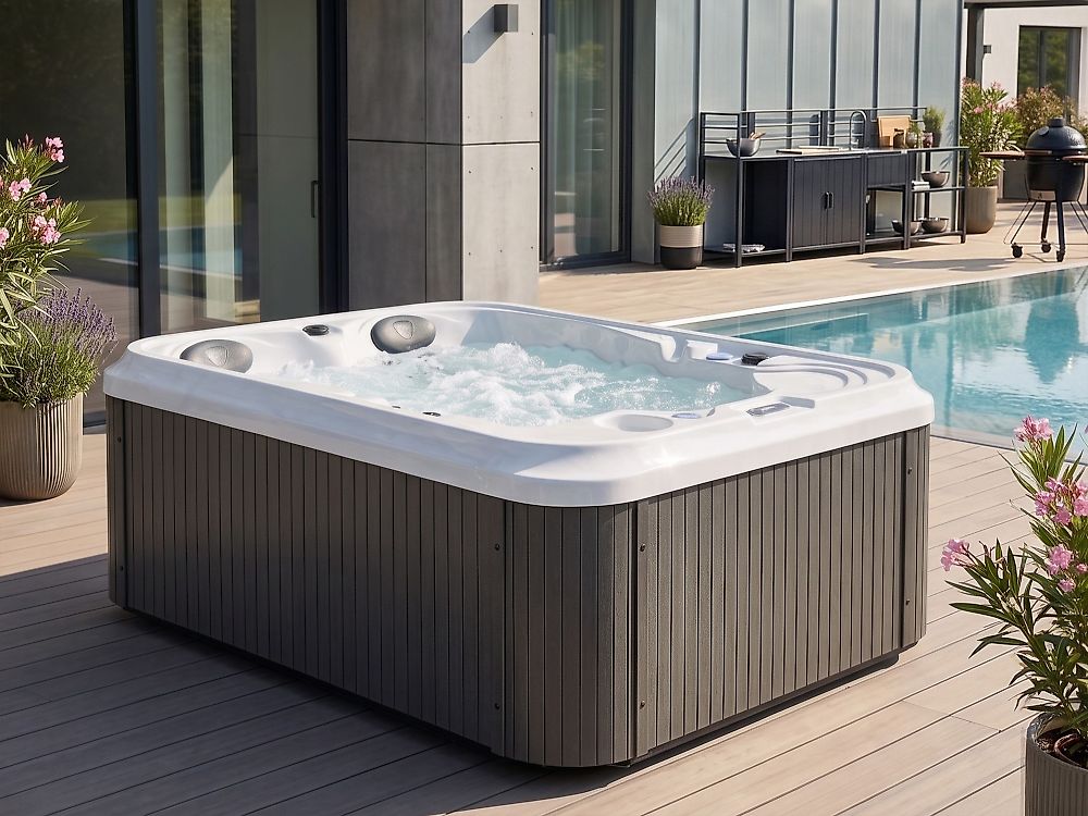 Outdoor Hot Tub with LED MUCURCA Grey