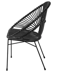 Dining Chair SARITA Rattan Black_734872