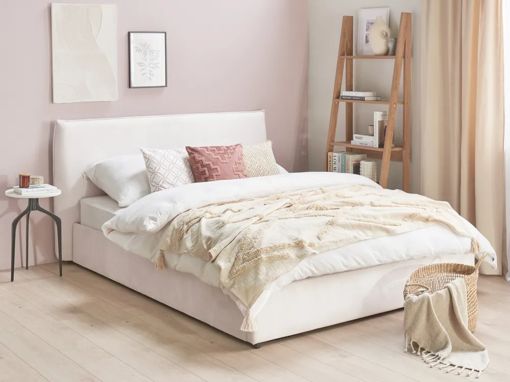 Ottoman Bed LAVAUR Velvet Off-White 160 x 200 cm (EU King Size)