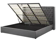 Ottoman Bed LUBBON Velvet Grey 180 x 200 cm (EU Super King)_766786