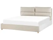 Ottoman Bed BATILLY Velvet Light Beige 180 x 200 cm (EU Super King)_830121