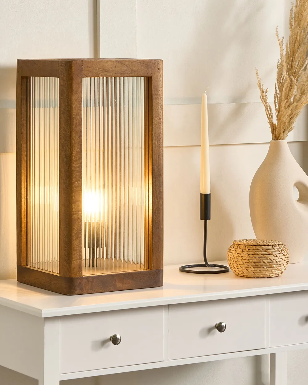 Table Lamp KOLIDAM Mango Wood Brown