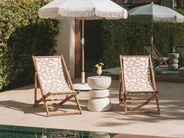 Set of 2 Sun Lounger Replacement Fabrics ANZIO/AVELLINO 113 x 44 cm Beige_1073787