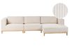 Corner Sofa 5 Seater VENG Corduroy Light Beige Left Hand