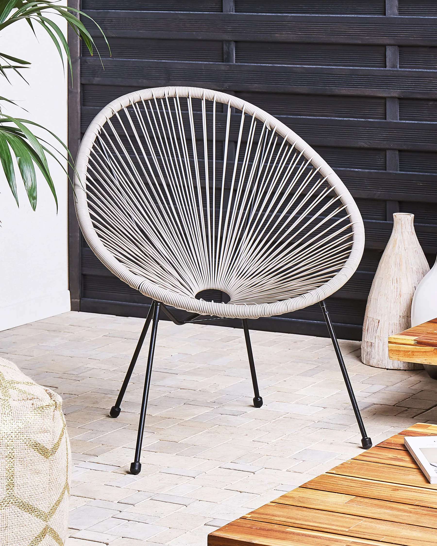 Garden Chair ACAPULCO II PE Rattan Light Grey_811592
