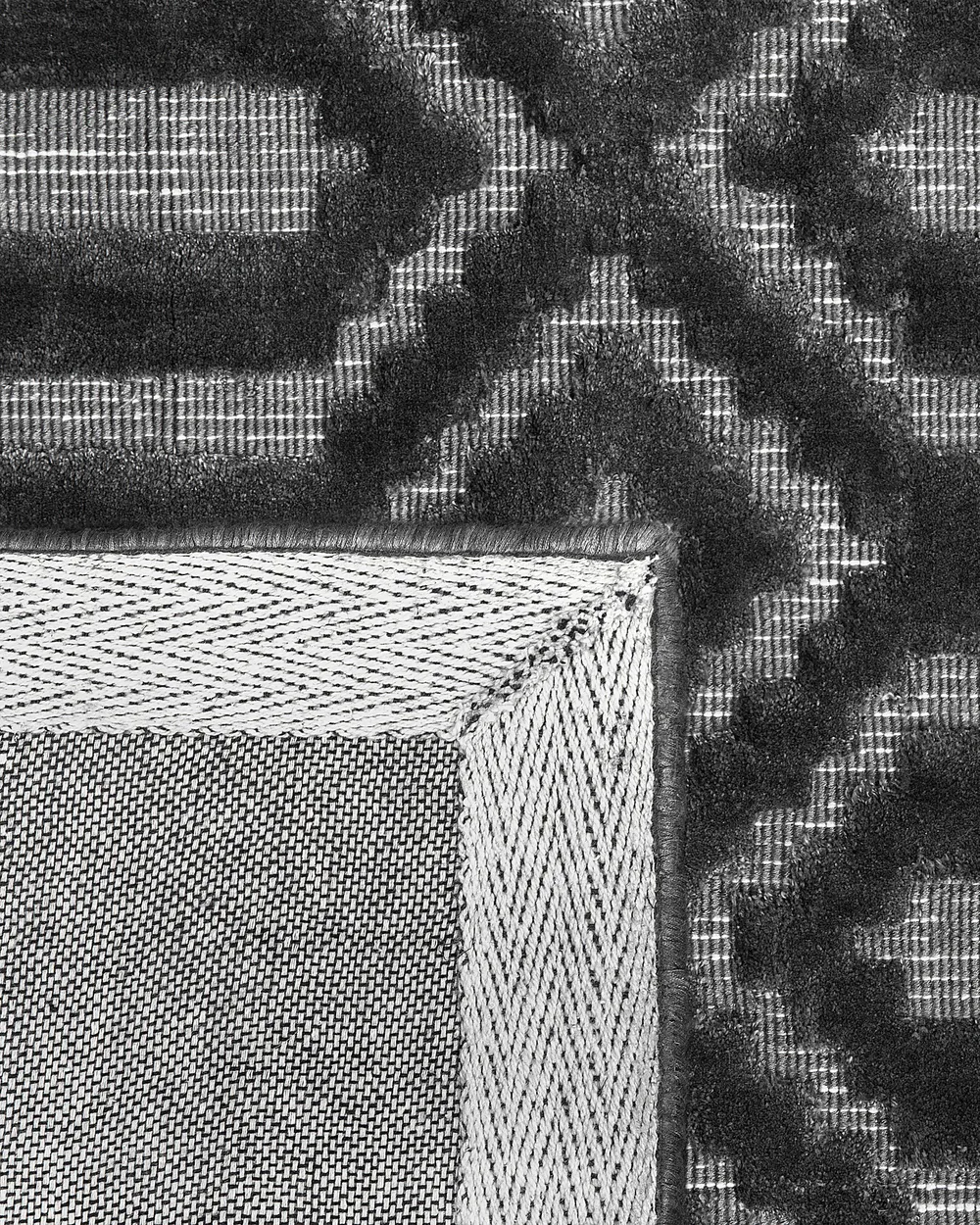Rug ADATEPE Dark Grey 160 x 230 cm Viscose_750657