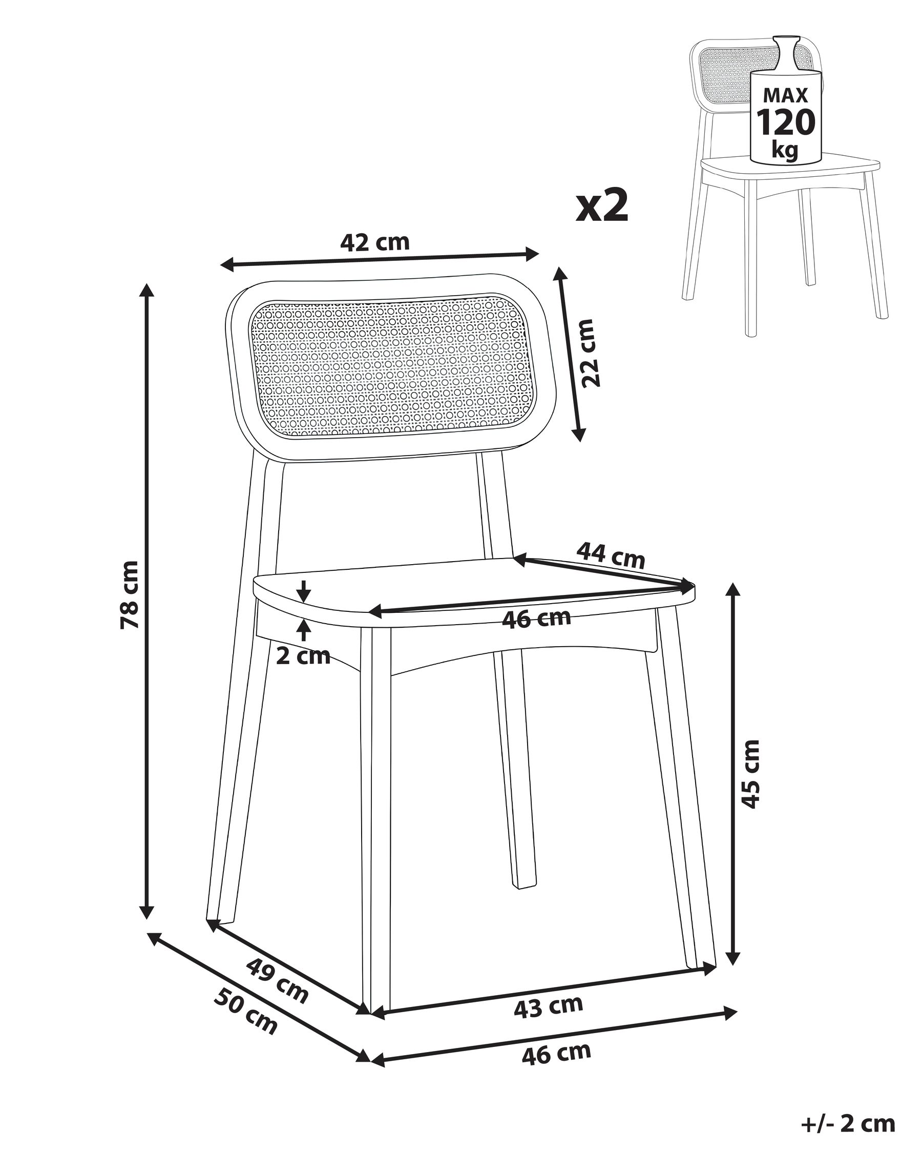 Set med 2 matstolar KENO Trä Ljusbrun_1071276