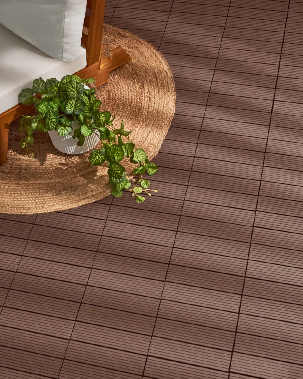Outdoor Flooring ATELETA Wood-Plastic Composite (WPC) Brown_966661