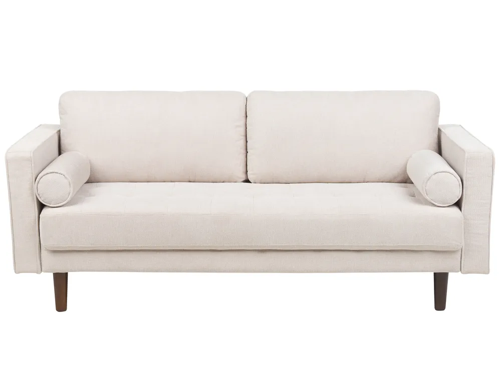 Living Room Set 6 Seater NURMO Fabric Light Beige_896172