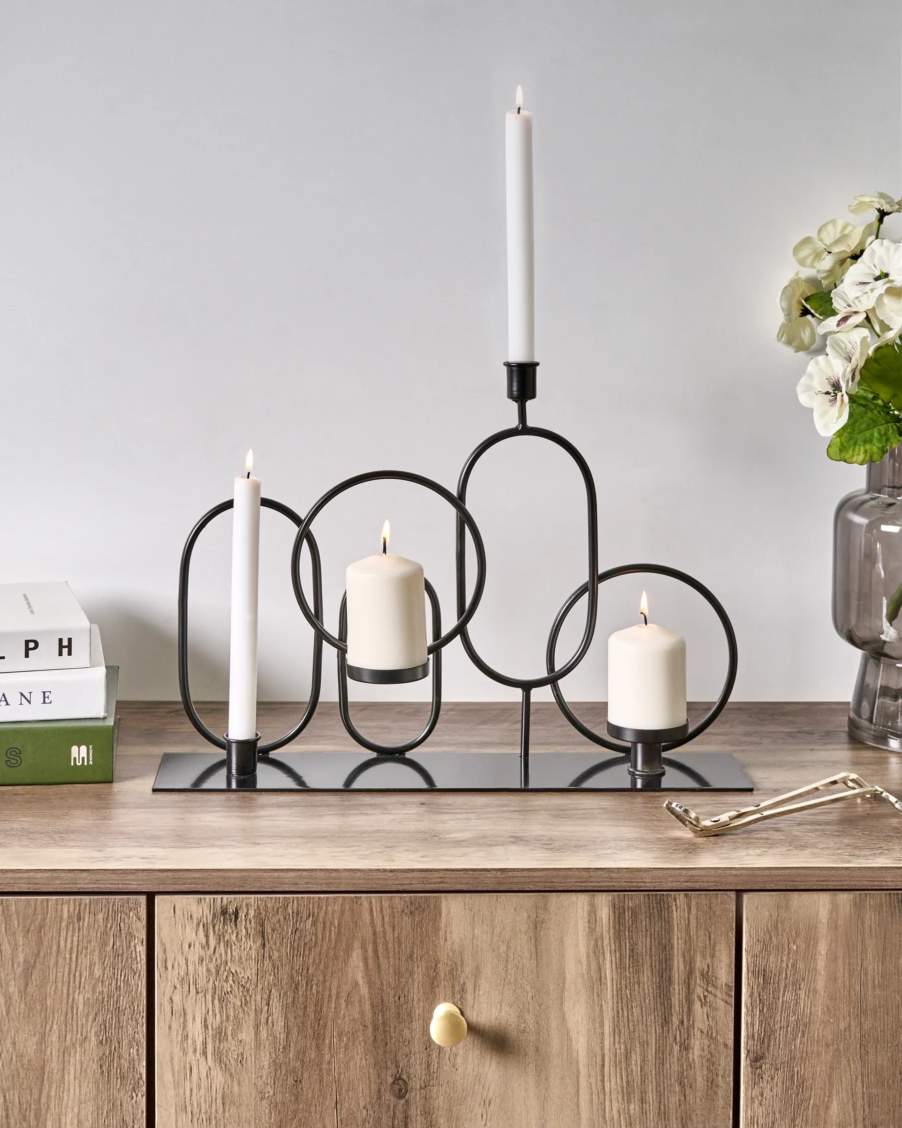 Candle Holder COBH 30 cm Metal Black_995137
