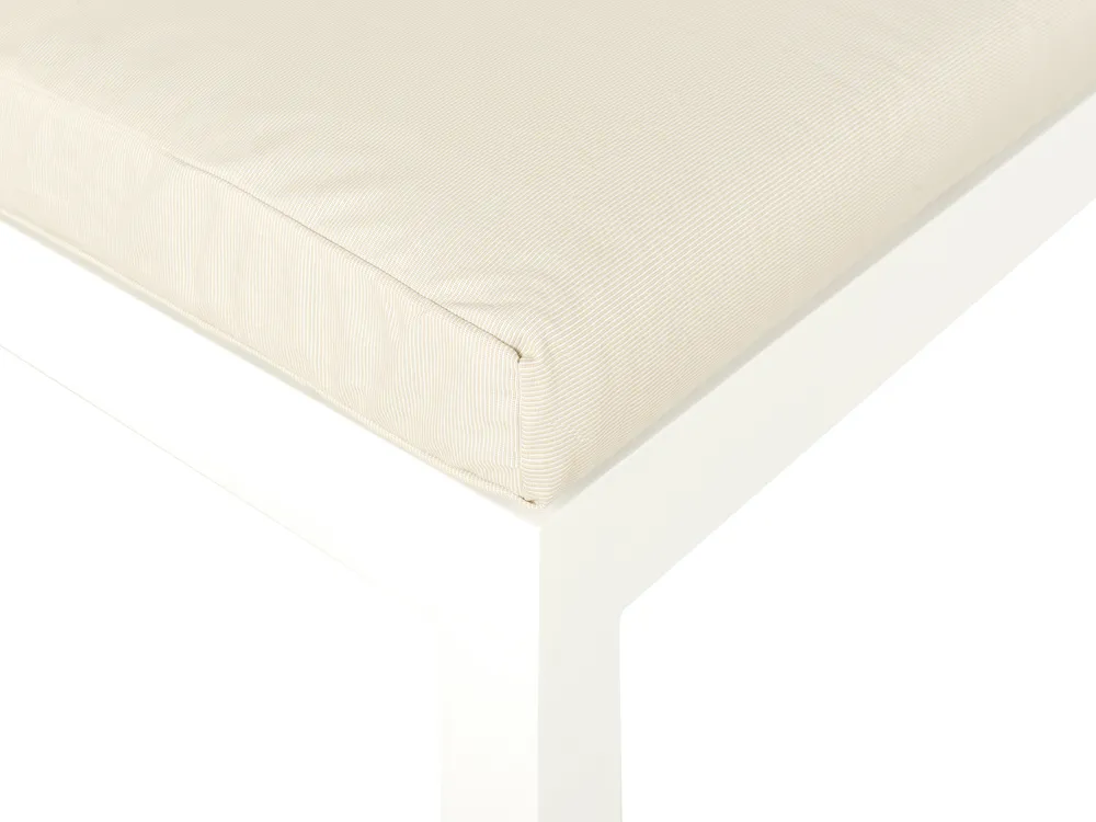 Garden Corner Sofa with Table 5 Seater MESSINA Metal Beige Left Hand_863211