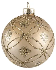 Set of 24 Baubles WINTERLIGHT Glass Rose Gold_1028471