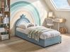 Kids Ottoman Bed GRISETOT Velvet Blue 90 x 200 cm (EU Single)