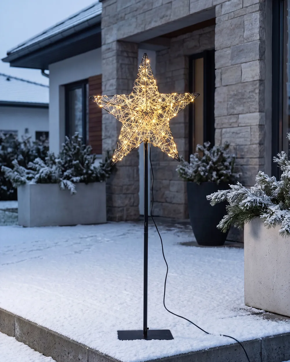 Ulkokoriste LED-valo SANNAN 110 cm Tähti Musta_1148679