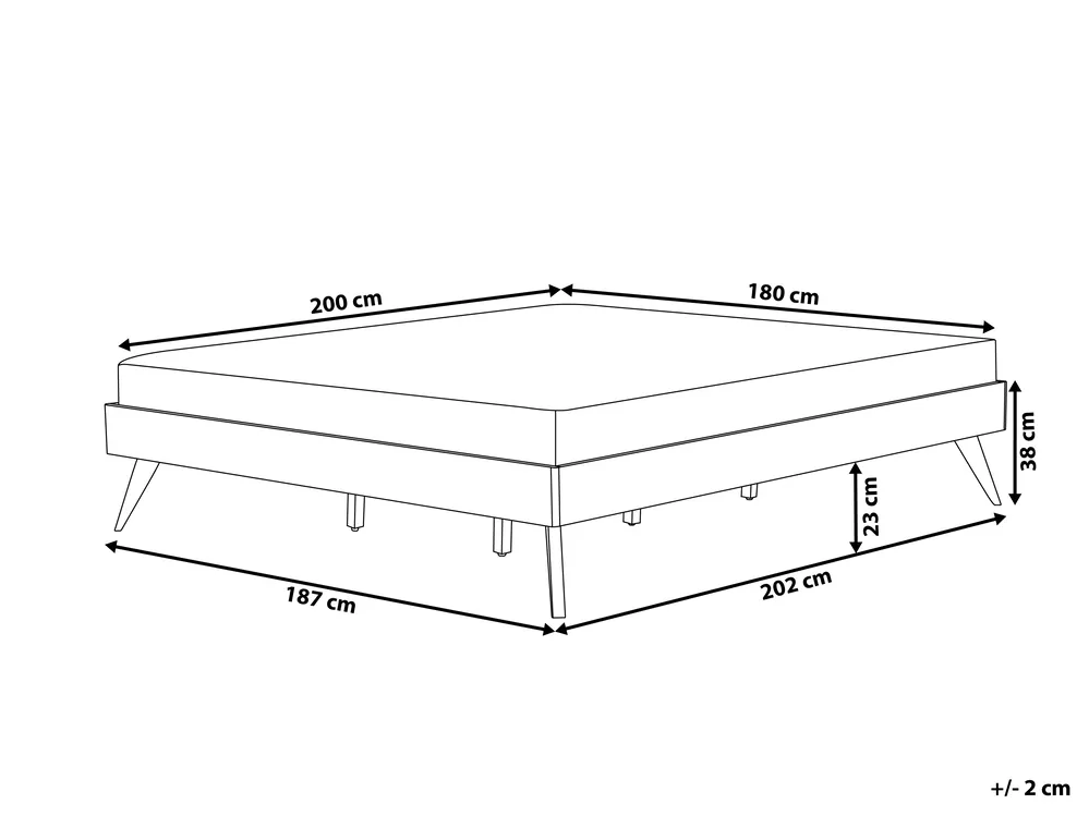 Säng utan huvudgavel BERRIC 180 x 200 cm Vit_912505