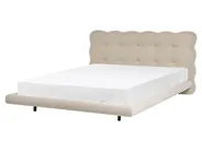 Bed Boucle SOULISSE 160 x 200 cm (EU King Size) Beige_1129707