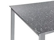Garden Dining Set 6 Seater COSOLETO/GROSSETO Tempered Glass Granite Effect Black_881577
