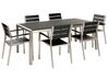 Garden Dining Set 6 Seater VERNIO Black/ Silver