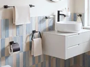 6-Piece Bathroom Hardware Set RIOHACHA with Towel Bars and Hooks Black_989454