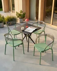 Set of 4 Garden Chairs MALEVIZI Stacking Green_1043515