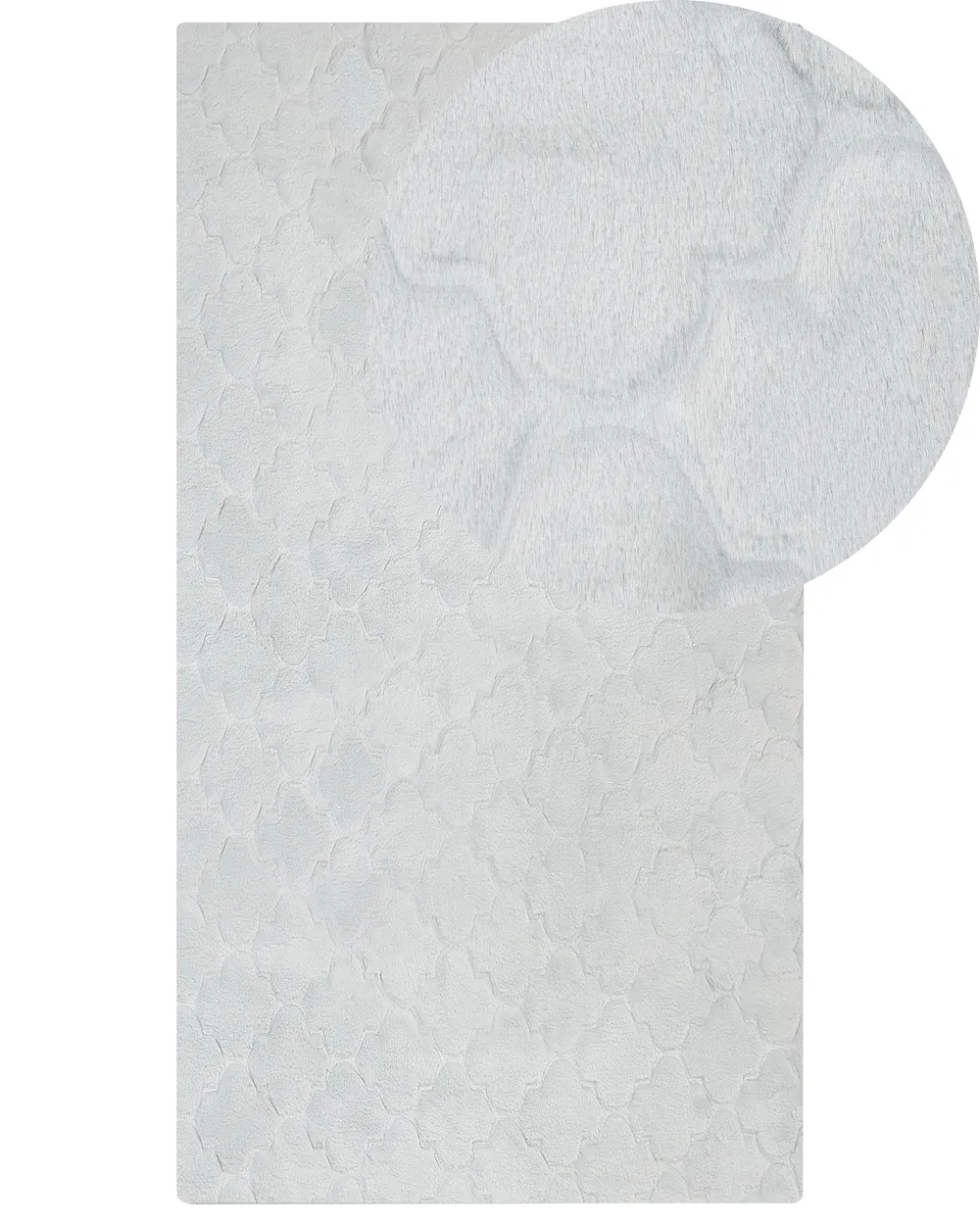 Faux Rabbit Fur Rug Light Grey GHARO Various Sizes