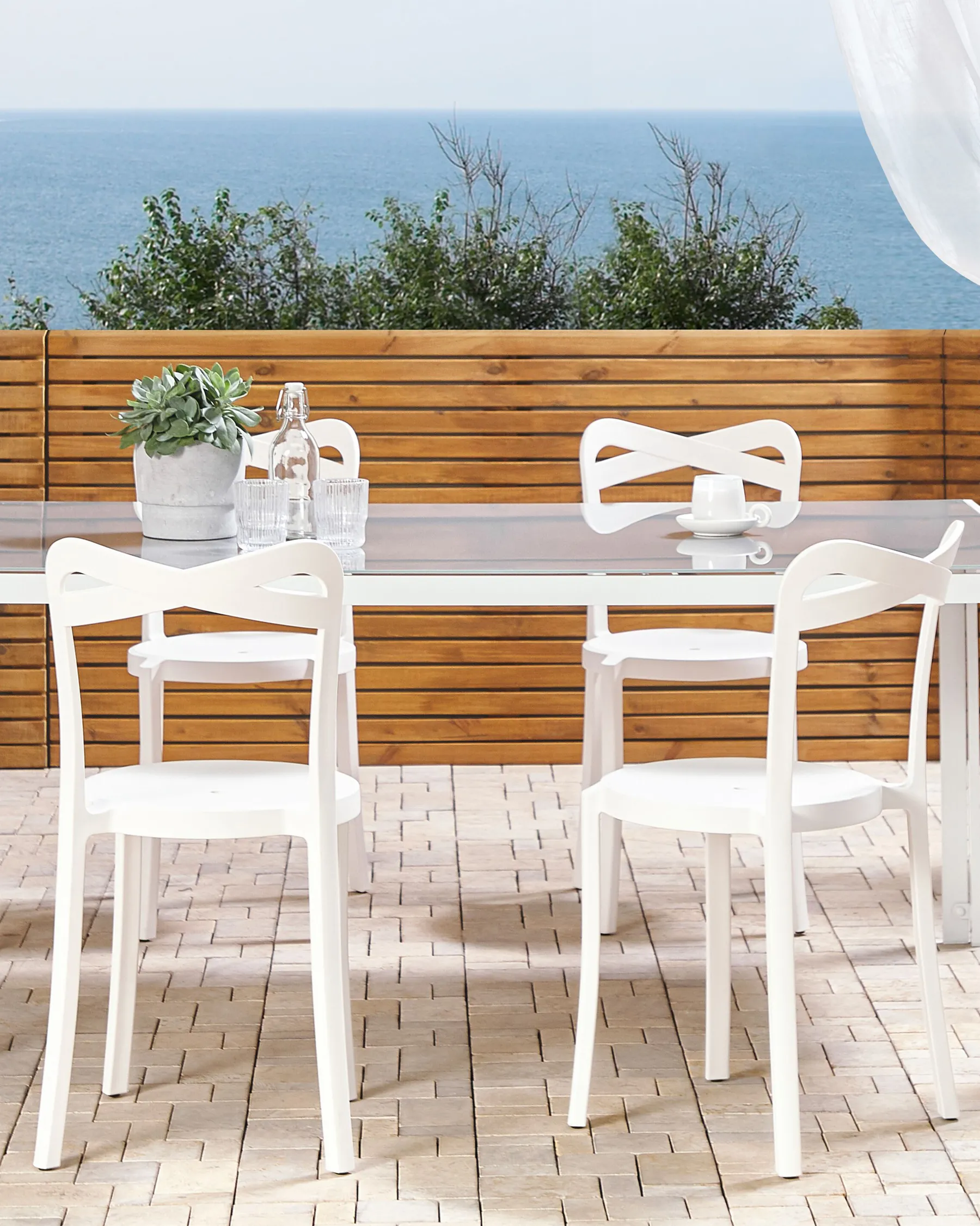 Set of 4 Garden Chairs CAMOGLI White_809288