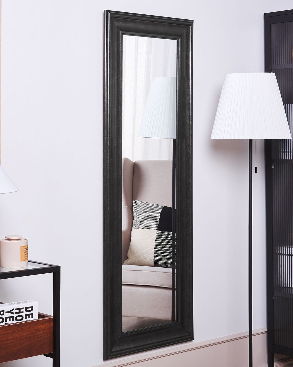 Veggspeil LUNEL 51 cm 141 cm Svart