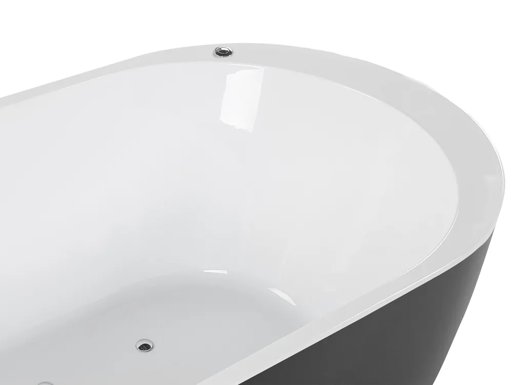 Poreamme vapaasti seisova LED-valolla NEVIS 170 x 80 cm Musta_783301