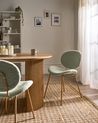 Set of 2 Dining Chairs LUANA Boucle Light Green