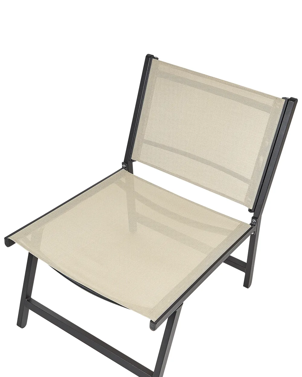 Garden Chair MARCEDDI with Footstool Metal Beige_928447