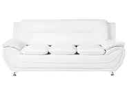 Soffa 3-sits LEIRA Konstläder Vit_1058833