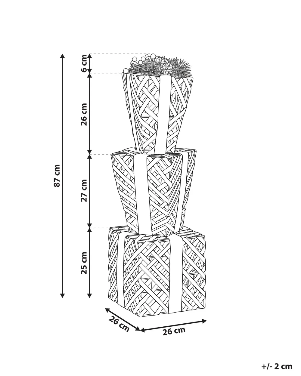 Joulukoriste LED-valo HUMPPILA 87 cm Joululahja Ruskea_1179241