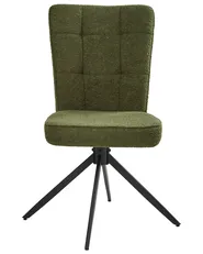 Set of 2 Dining Chairs Swivel RYAN Boucle Green_1042436