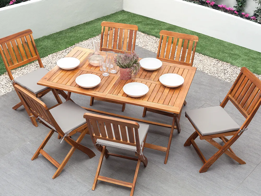 Garden Dining Table CENTO 140 cm 75 cm Acacia Wood Brown