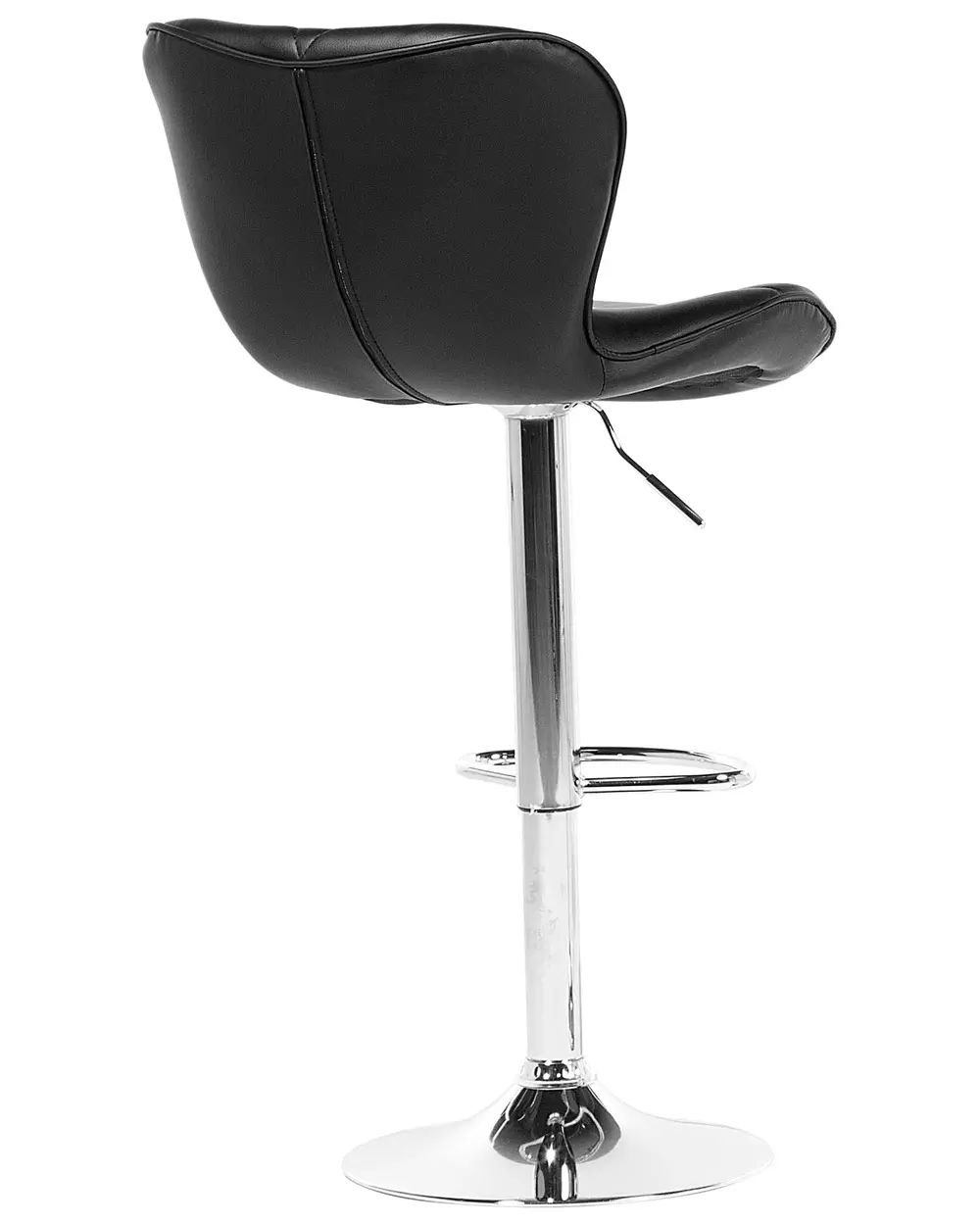 Set of 2 Bar Chairs VALETTA Swivel Faux Leather Black_782050