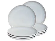 Set med 8 assietter SESAME Stengods Ljusgrå_986597