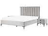 Bedroom Set SEZANNE Velvet Light Grey 180 x 200 cm (EU Super King)